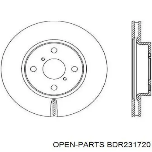 Передние тормозные диски BDR231720 Open Parts