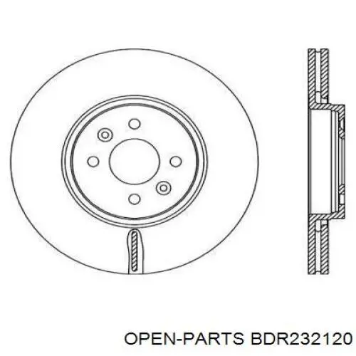 Передние тормозные диски BDR232120 Open Parts