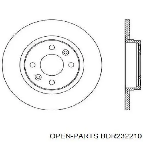 Передние тормозные диски BDR232210 Open Parts