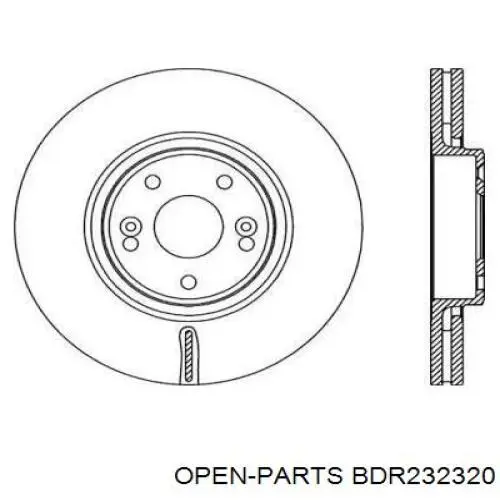 Передние тормозные диски BDR232320 Open Parts