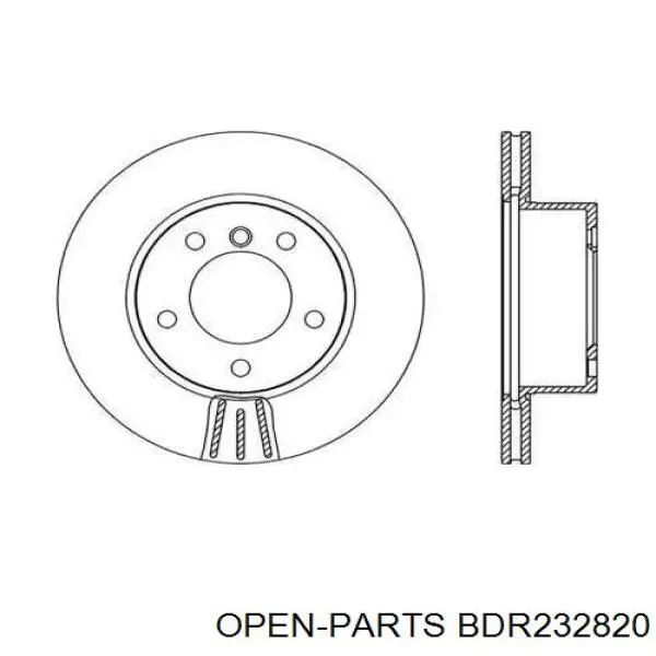 Передние тормозные диски BDR232820 Open Parts