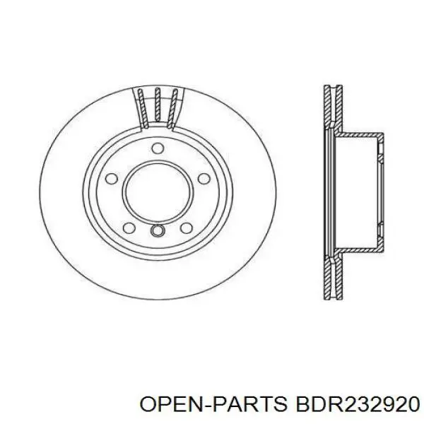 Передние тормозные диски BDR232920 Open Parts