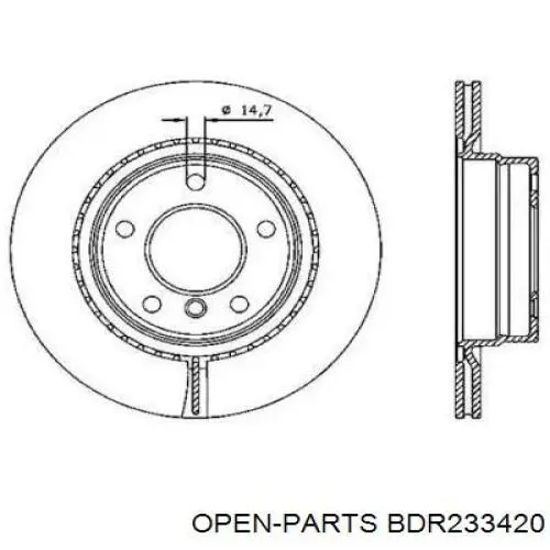 Тормозные диски BDR233420 Open Parts