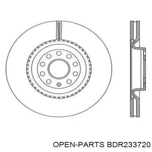 Передние тормозные диски BDR233720 Open Parts