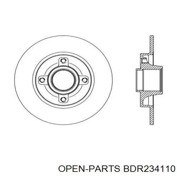 Тормозные диски BDR234110 Open Parts