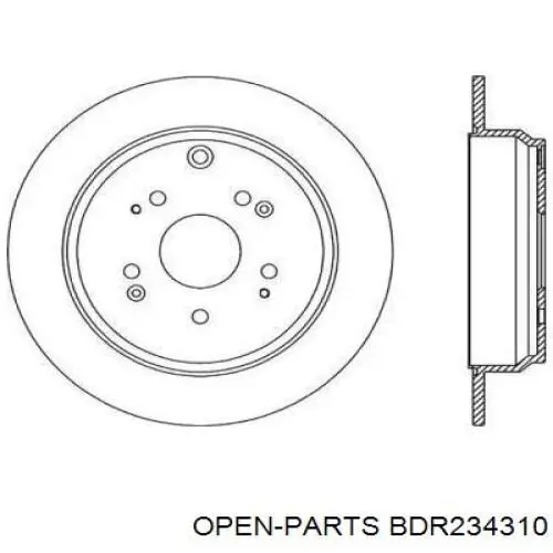 Тормозные диски BDR234310 Open Parts