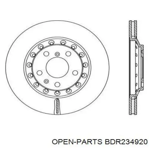 Тормозные диски BDR234920 Open Parts