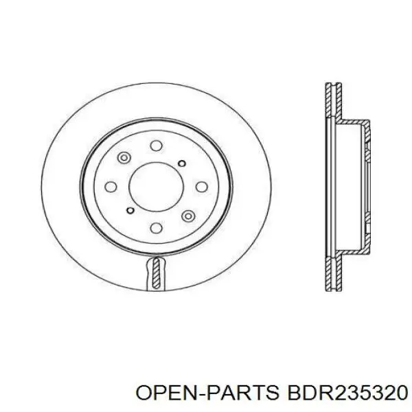 Передние тормозные диски BDR235320 Open Parts