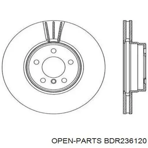 Передние тормозные диски BDR236120 Open Parts