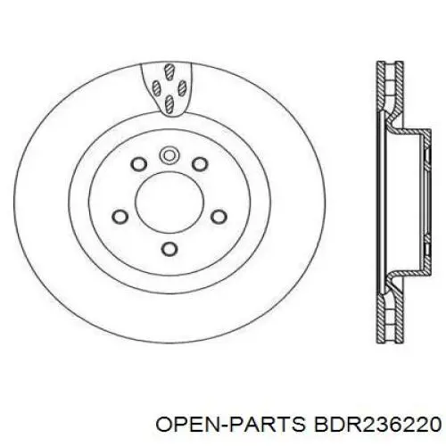 Передние тормозные диски BDR236220 Open Parts