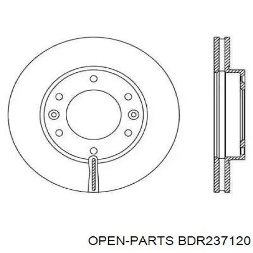 Передние тормозные диски BDR237120 Open Parts