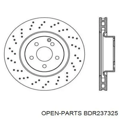 Передние тормозные диски BDR237325 Open Parts