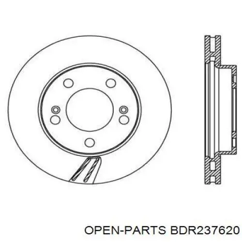 Передние тормозные диски BDR237620 Open Parts