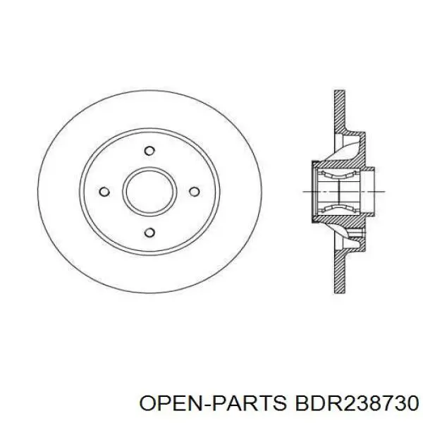 Тормозные диски BDR238730 Open Parts