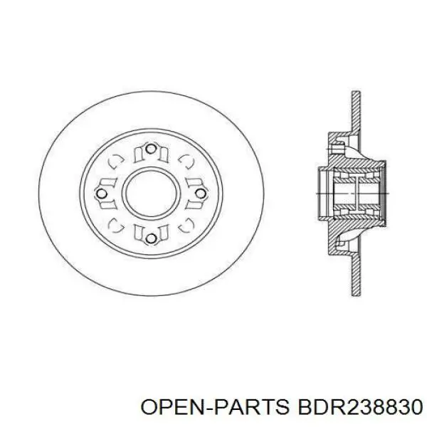 Тормозные диски BDR238830 Open Parts