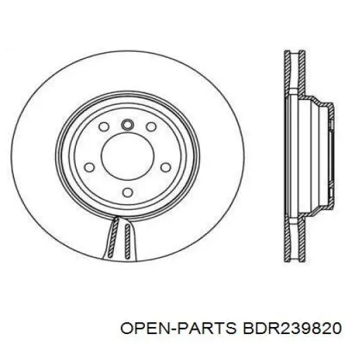 Передние тормозные диски BDR239820 Open Parts