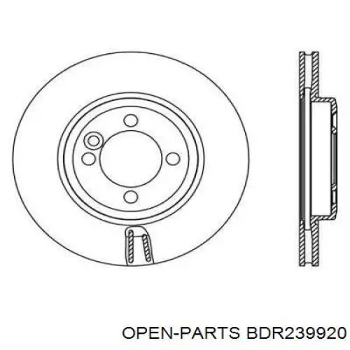 Передние тормозные диски BDR239920 Open Parts