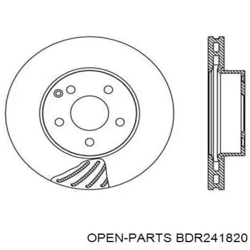 Передние тормозные диски BDR241820 Open Parts