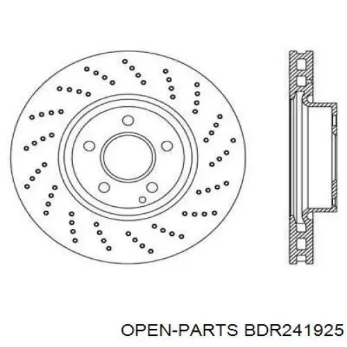 Передние тормозные диски BDR241925 Open Parts