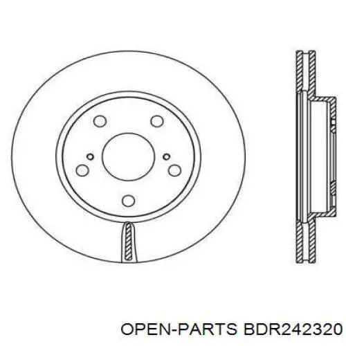 Передние тормозные диски BDR242320 Open Parts