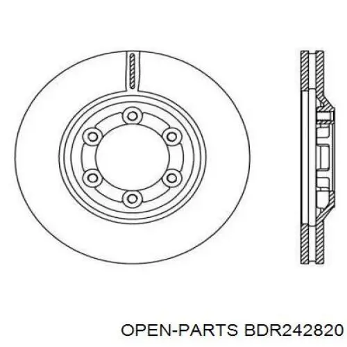 Передние тормозные диски BDR242820 Open Parts