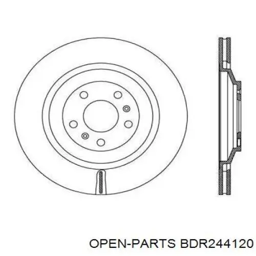 Тормозные диски BDR244120 Open Parts