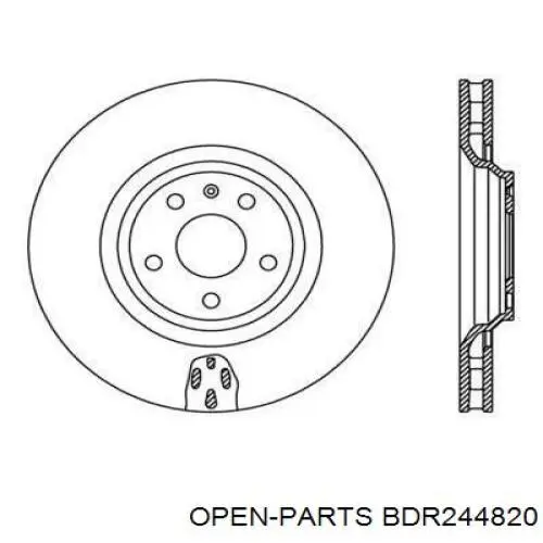 Передние тормозные диски BDR244820 Open Parts