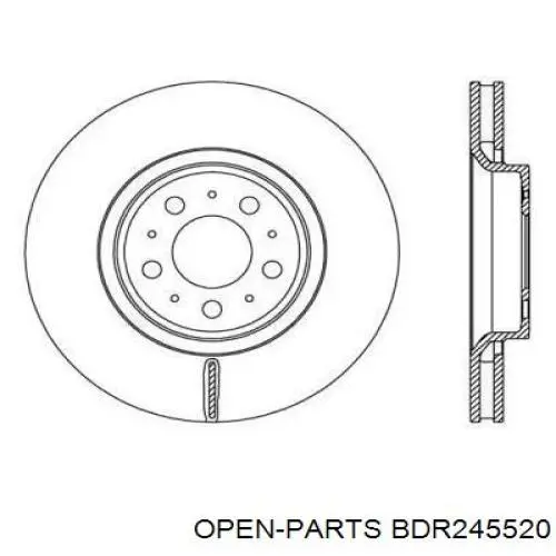 Передние тормозные диски BDR245520 Open Parts