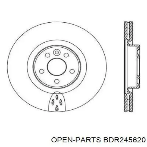 Передние тормозные диски BDR245620 Open Parts