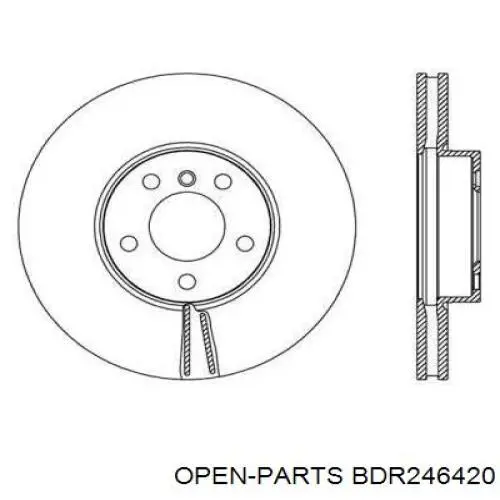 Передние тормозные диски BDR246420 Open Parts