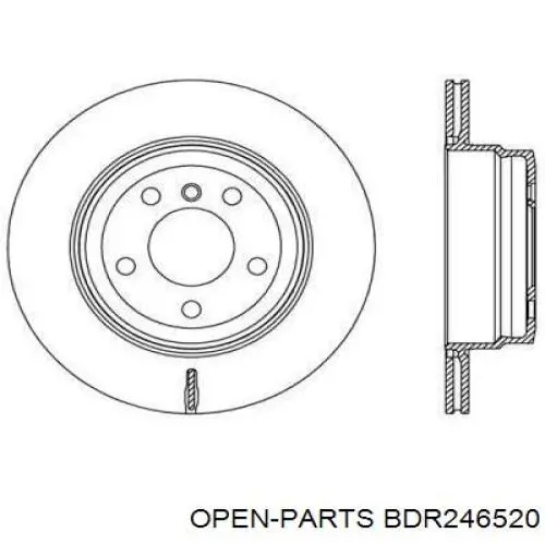 Тормозные диски BDR246520 Open Parts