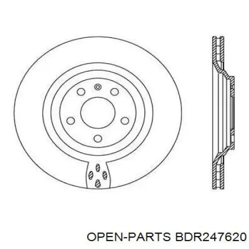 Тормозные диски BDR247620 Open Parts