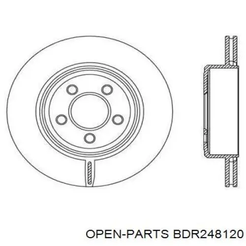 Тормозные диски BDR248120 Open Parts