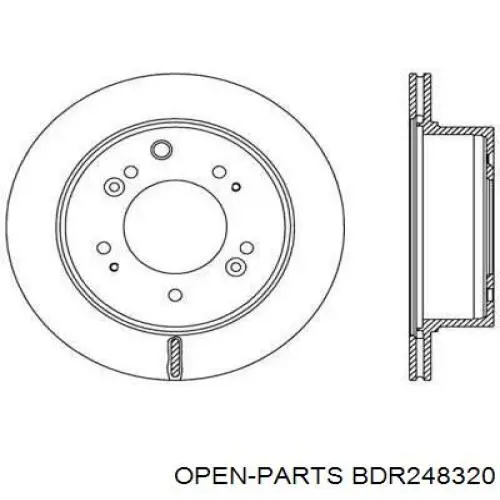 Тормозные диски BDR248320 Open Parts