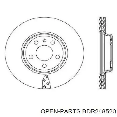 Передние тормозные диски BDR248520 Open Parts