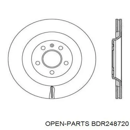 Тормозные диски BDR248720 Open Parts