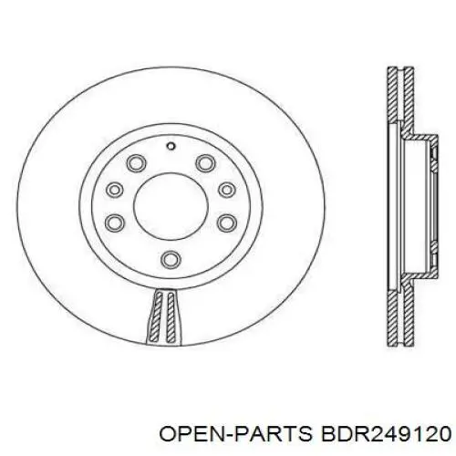 Передние тормозные диски BDR249120 Open Parts