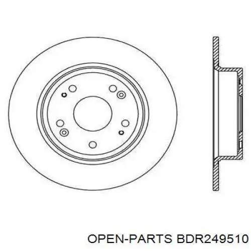 Тормозные диски BDR249510 Open Parts