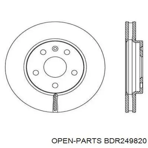 Передние тормозные диски BDR249820 Open Parts