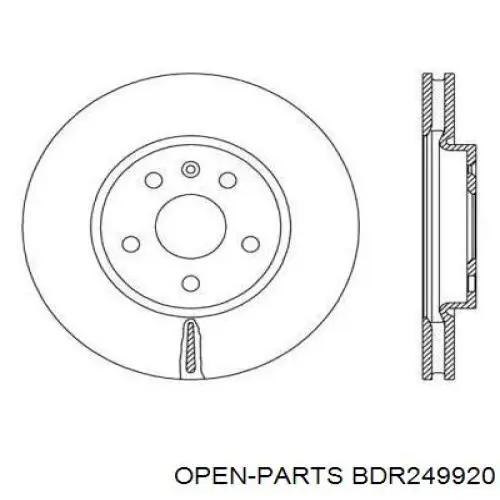 Передние тормозные диски BDR249920 Open Parts