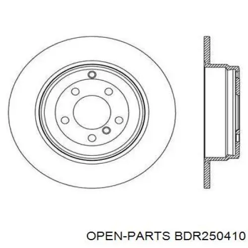 Тормозные диски BDR250410 Open Parts