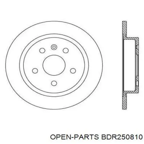 Тормозные диски BDR250810 Open Parts