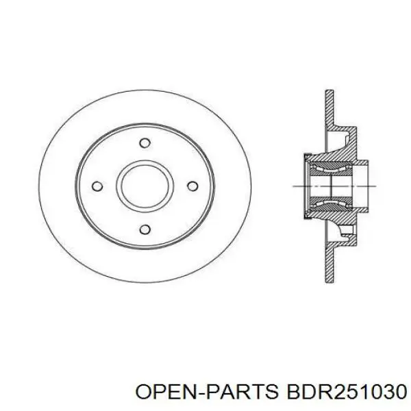 Тормозные диски BDR251030 Open Parts