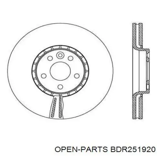 Передние тормозные диски BDR251920 Open Parts