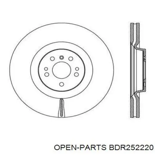 Передние тормозные диски BDR252220 Open Parts