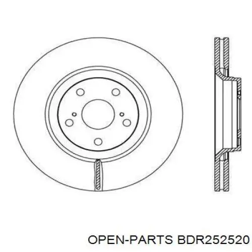 Передние тормозные диски BDR252520 Open Parts