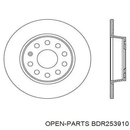 Тормозные диски BDR253910 Open Parts