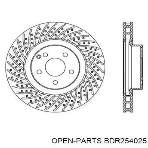 Передние тормозные диски BDR254025 Open Parts