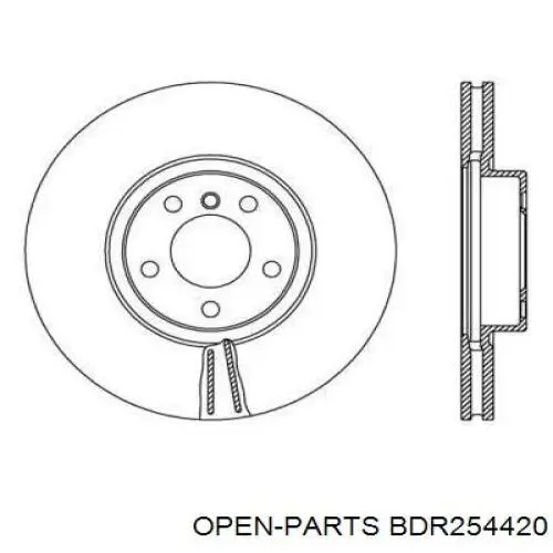 Передние тормозные диски BDR254420 Open Parts