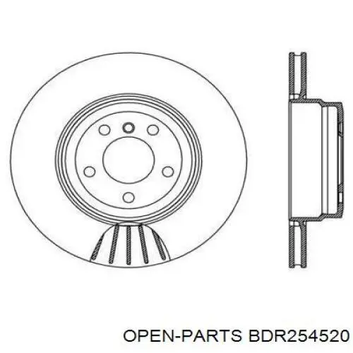 Тормозные диски BDR254520 Open Parts